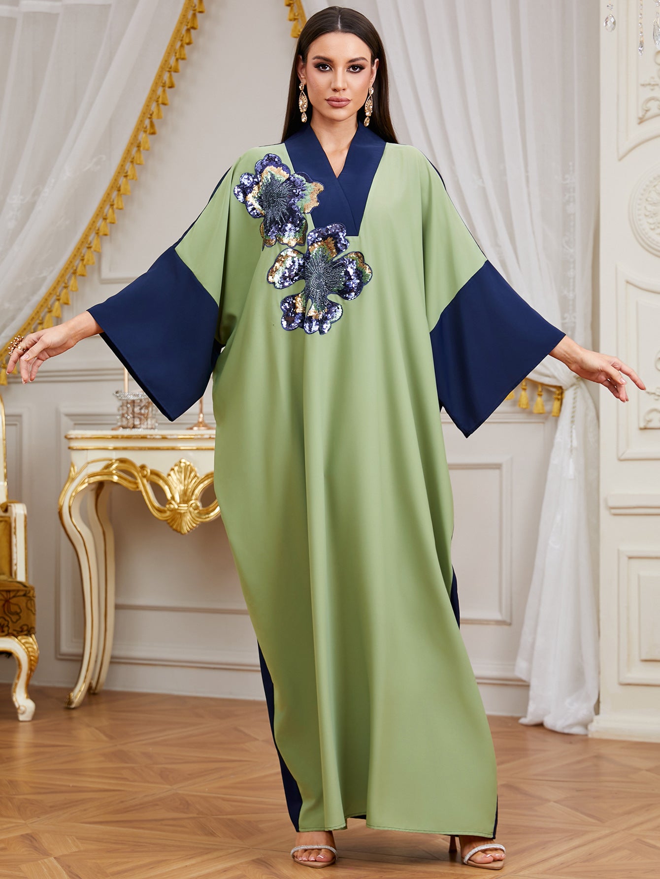Patchwork Embroidered Maxi Dress