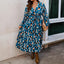 Plus-Size Printed V-Neck Maxi Dress