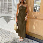 Backless Halter Maxi Dress, Strappy