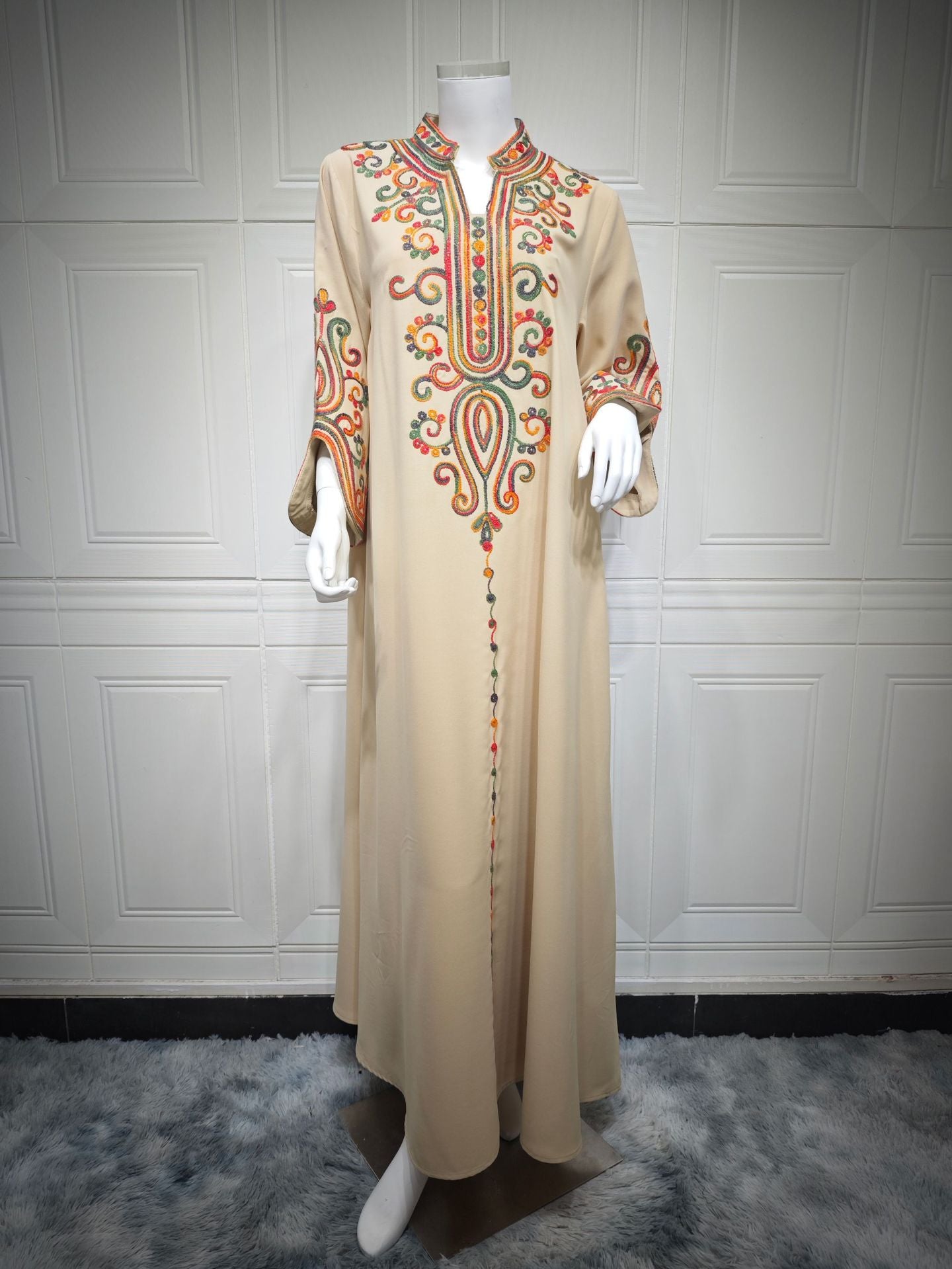 Embroidered Pullover Maxi Dress