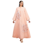 Floral High-Neck Long-Sleeve Maxi Dress for women with long sleeves