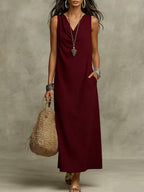 Halter V-Neck Maxi Dress
