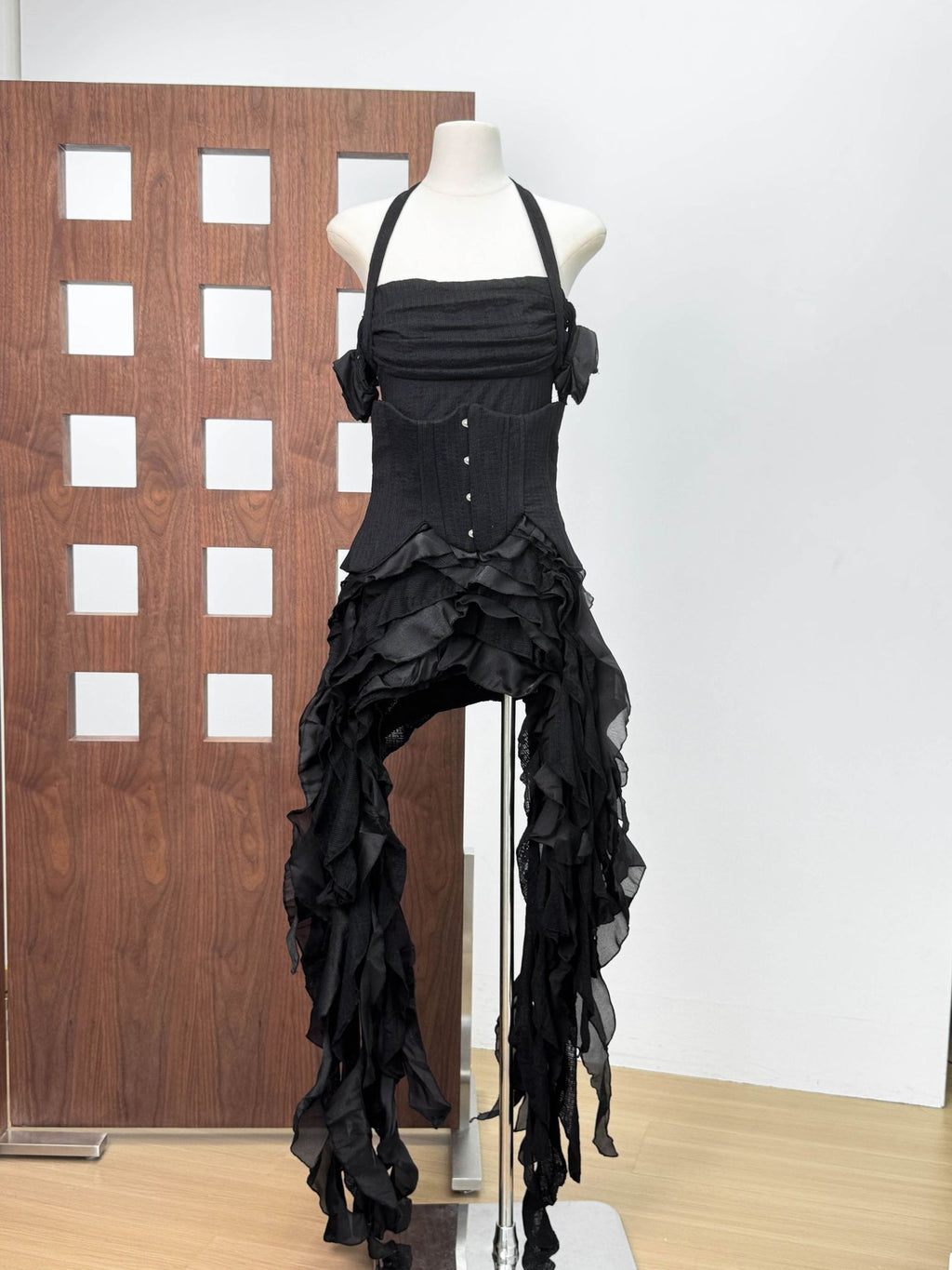 Irregular Fringe Flared Strap Maxi Dress for Women, High Waist