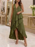Ruffle V-Neck Tiered Maxi Dress