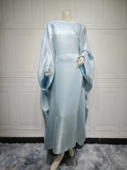 Shiny Satin Belted Maxi Dress