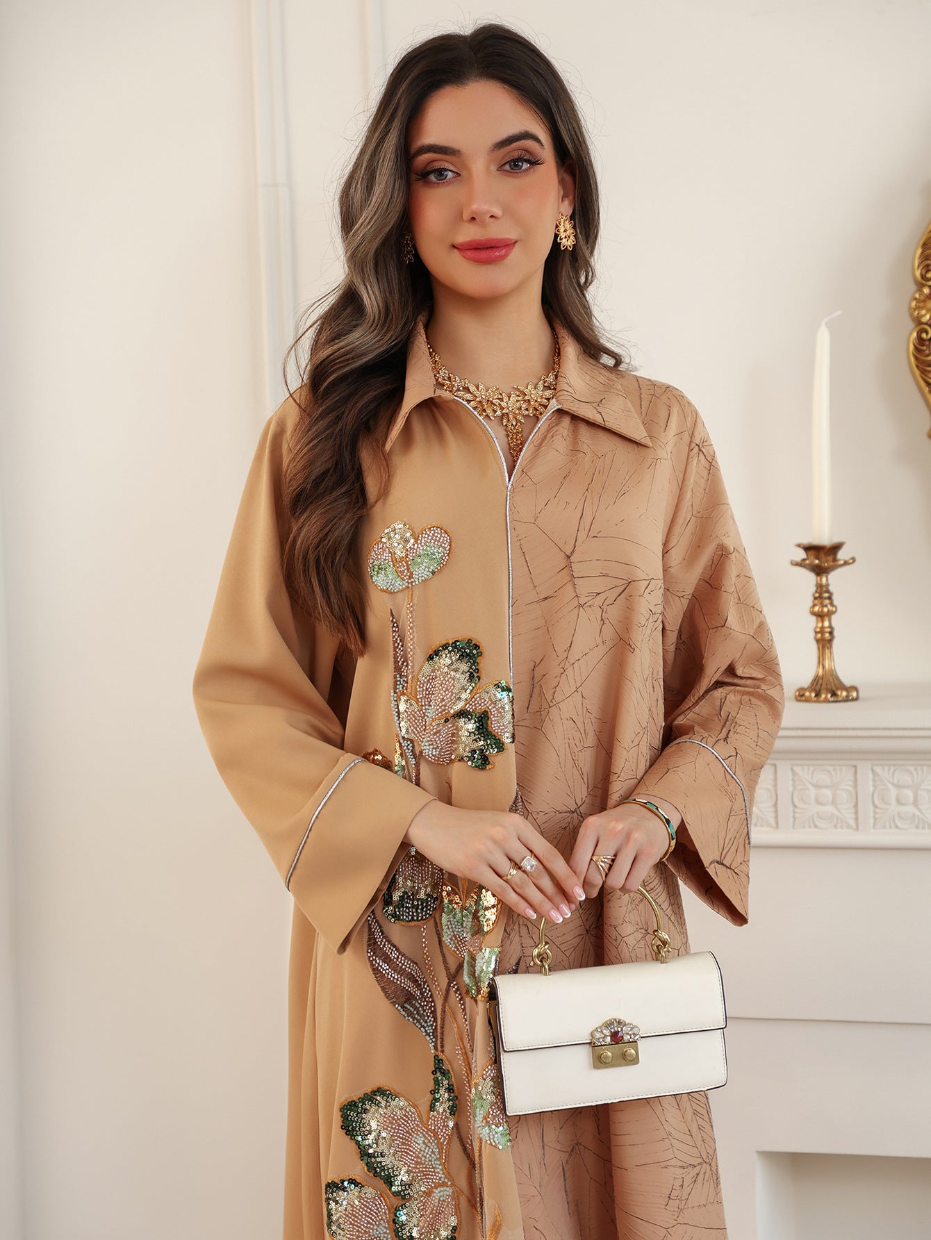 Sequin Floral Maxi Dress
