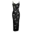 Embroidered Butterfly Bead Chain Maxi Dress for Women