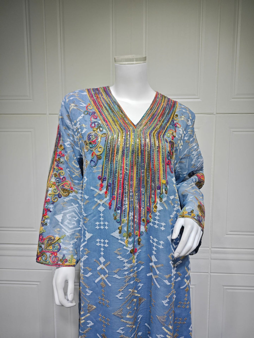 Embroidered Applique Maxi Dress