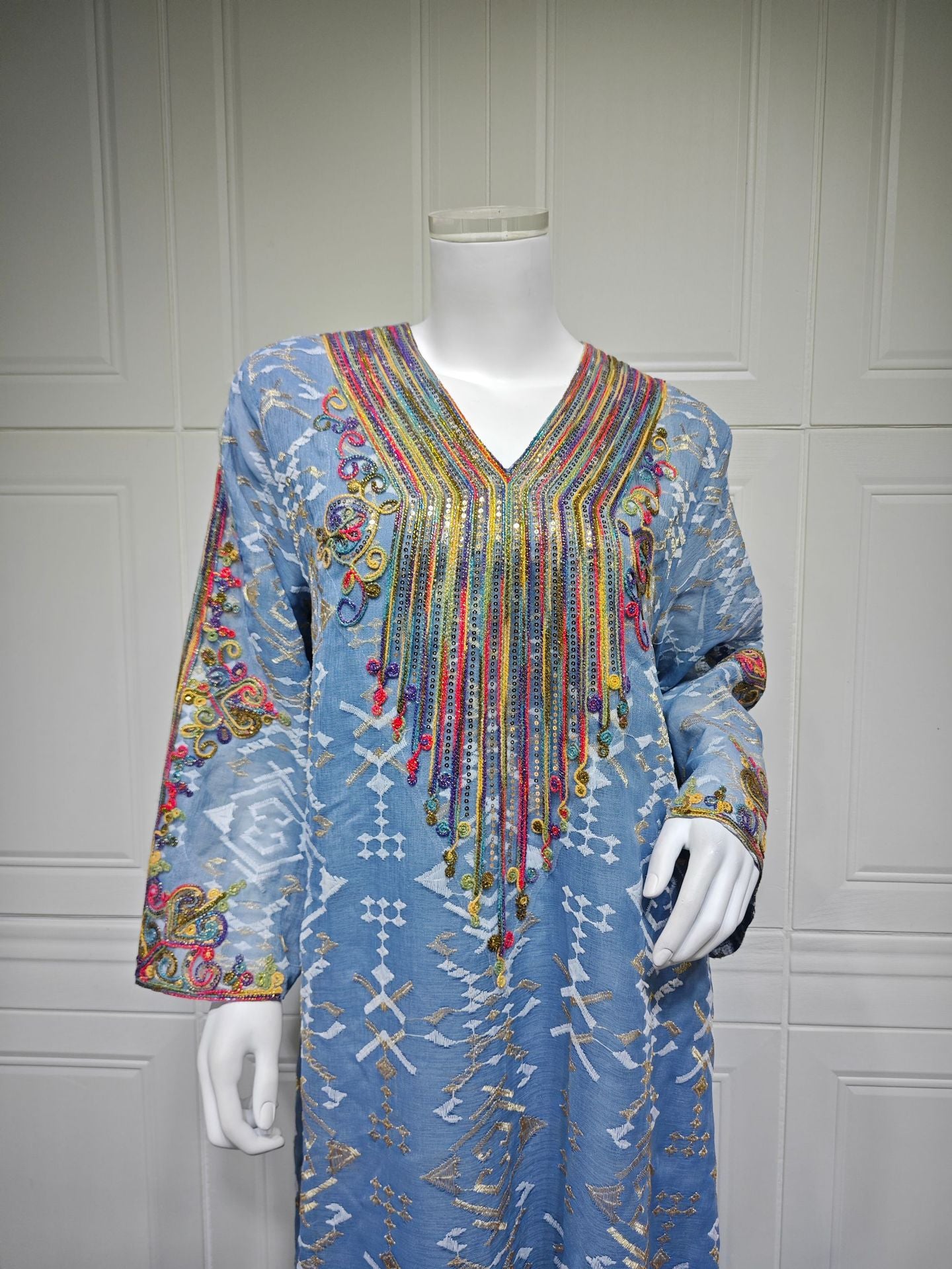 Embroidered Applique Maxi Dress
