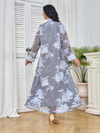 Mesh Long-Sleeve Maxi Dress