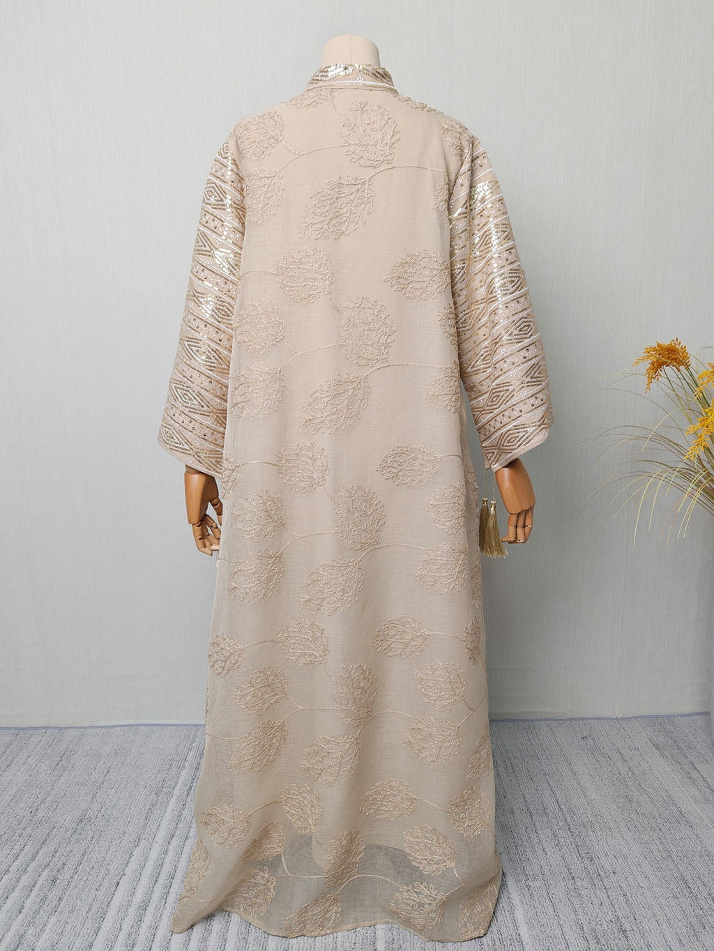 Embroidered Mesh Maxi Dress