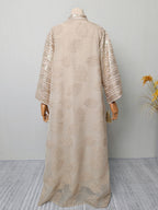Embroidered Mesh Maxi Dress