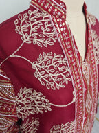 Long-Sleeve Embroidered Floral Maxi Dress