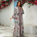Printed Tie-Dye Chiffon Maxi Dress