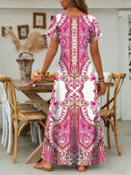 Vintage Print Maxi Dress for women