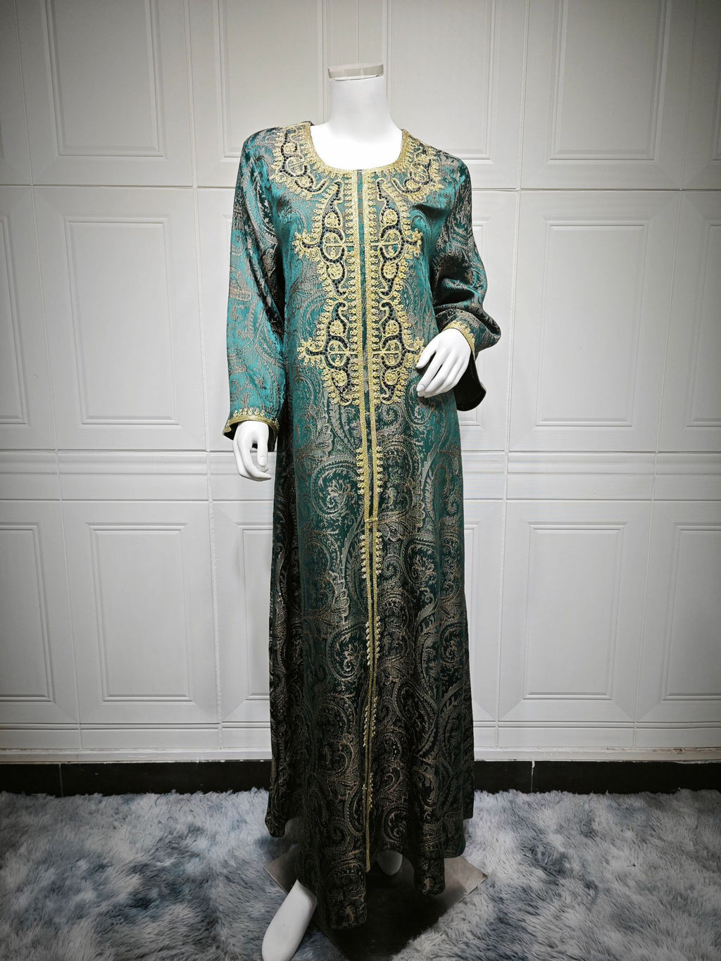 Lace-Up Kaftan Maxi Dress