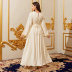 Embroidered Champagne Robe Maxi Dress