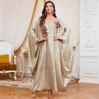 Applique Batwing Loose Maxi Dress