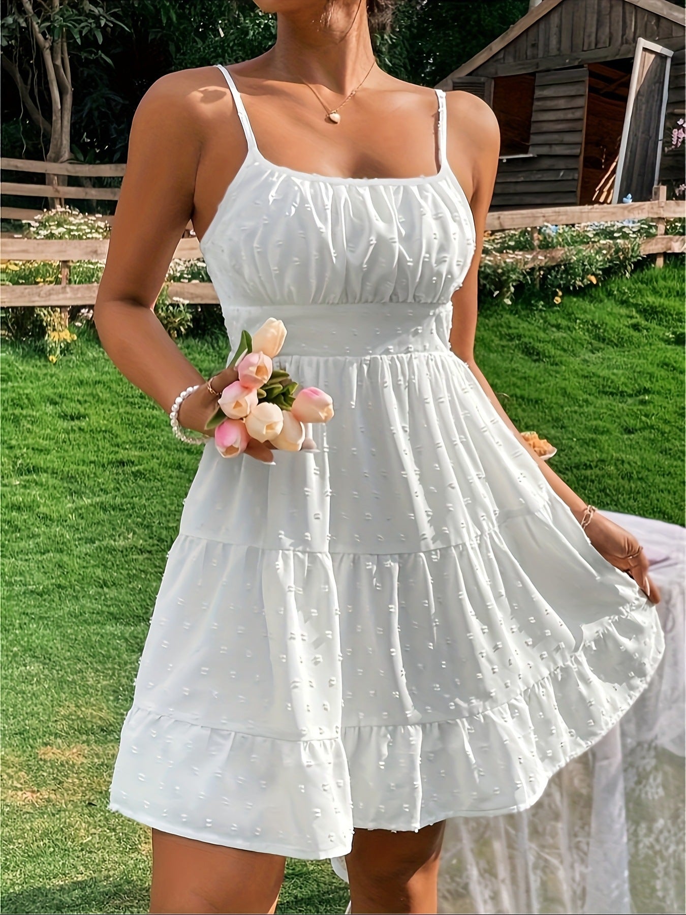 Claire-Swiss Dot Mini Dress Secondary image