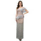 One-Shoulder Sequin Gown for women with a one shoulder design