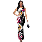 Floral A-Line Maxi Dress, Side Slit