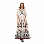 Embroidered Mesh Midi Dress for women