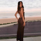 Rhinestone Strap Backless Bodycon Evening Gown for Women