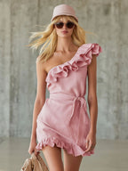 Off-Shoulder Ruffle Mini Dress