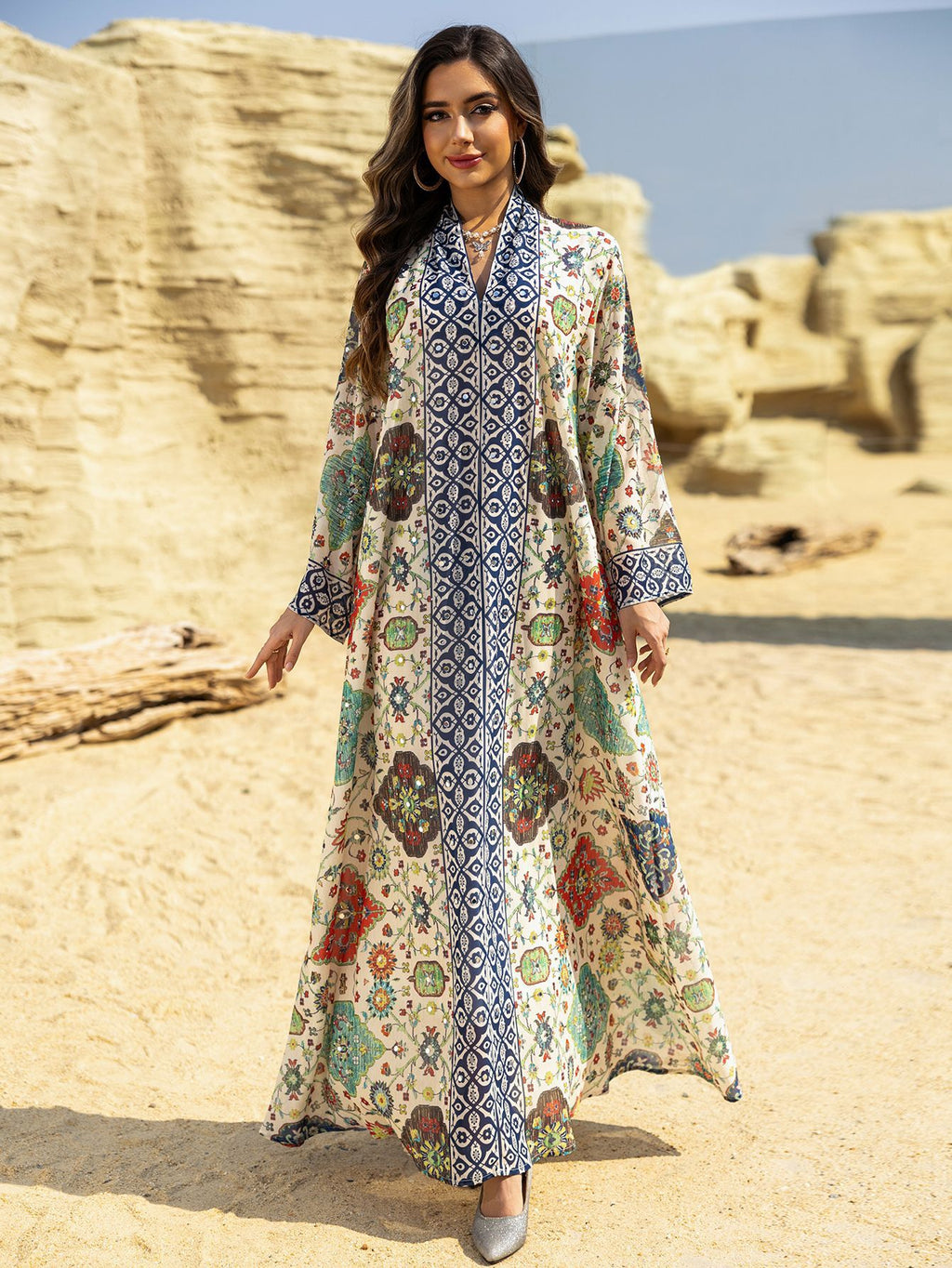 Tie-Dye Chiffon Maxi Dress