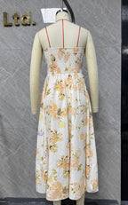 Yellow A-Line Midi Dress