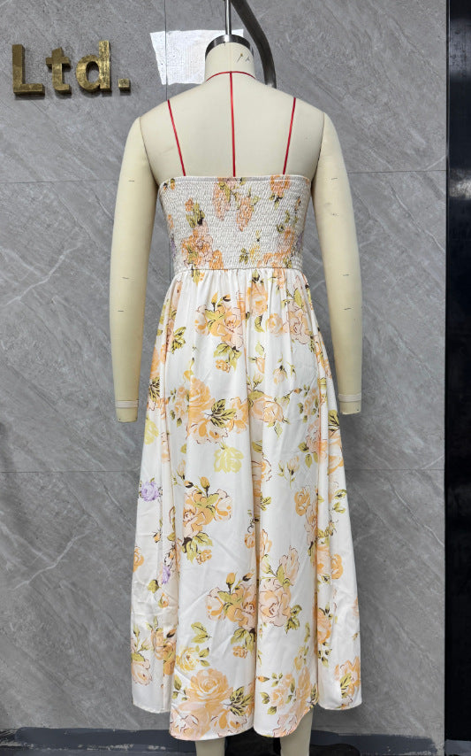 Yellow A-Line Midi Dress