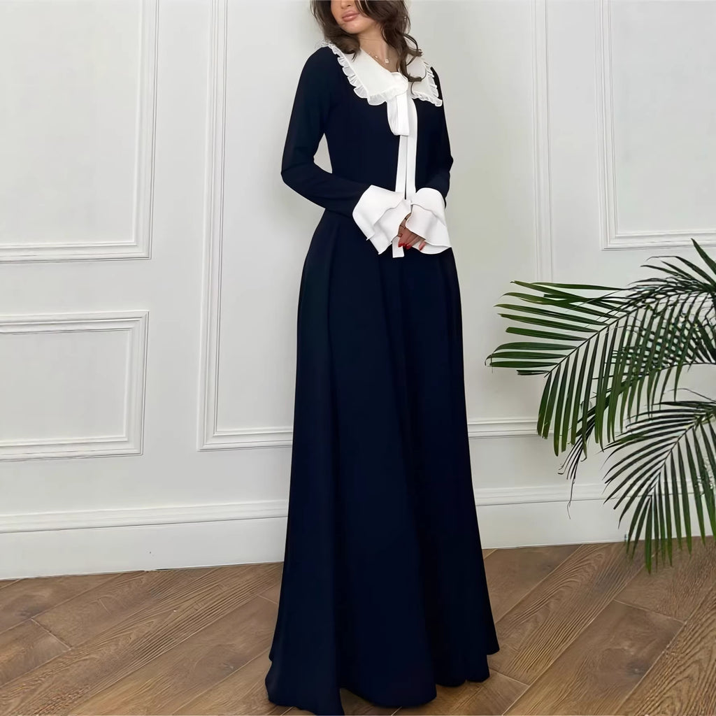 Sweetheart Peter Pan Collar Flared-Sleeve Maxi Dress for Women
