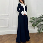 Sweetheart Peter Pan Collar Flared-Sleeve Maxi Dress for Women