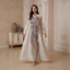 Beaded Mesh Long-Sleeve Maxi Dress