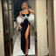 Diamond Tassel Slit Suspender Evening Dress for Women