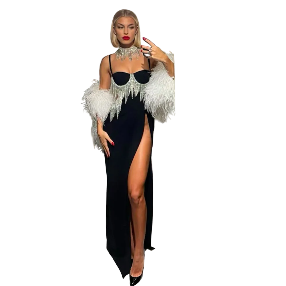 Diamond Tassel Evening Dress for women