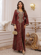 Lace-Up Kaftan Maxi Dress