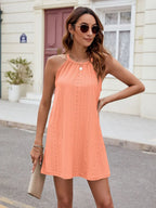 Eyelet sleeveless mini dress, feminine summer dress by Vilmere