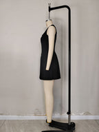 Black V-Neck Mini Dress