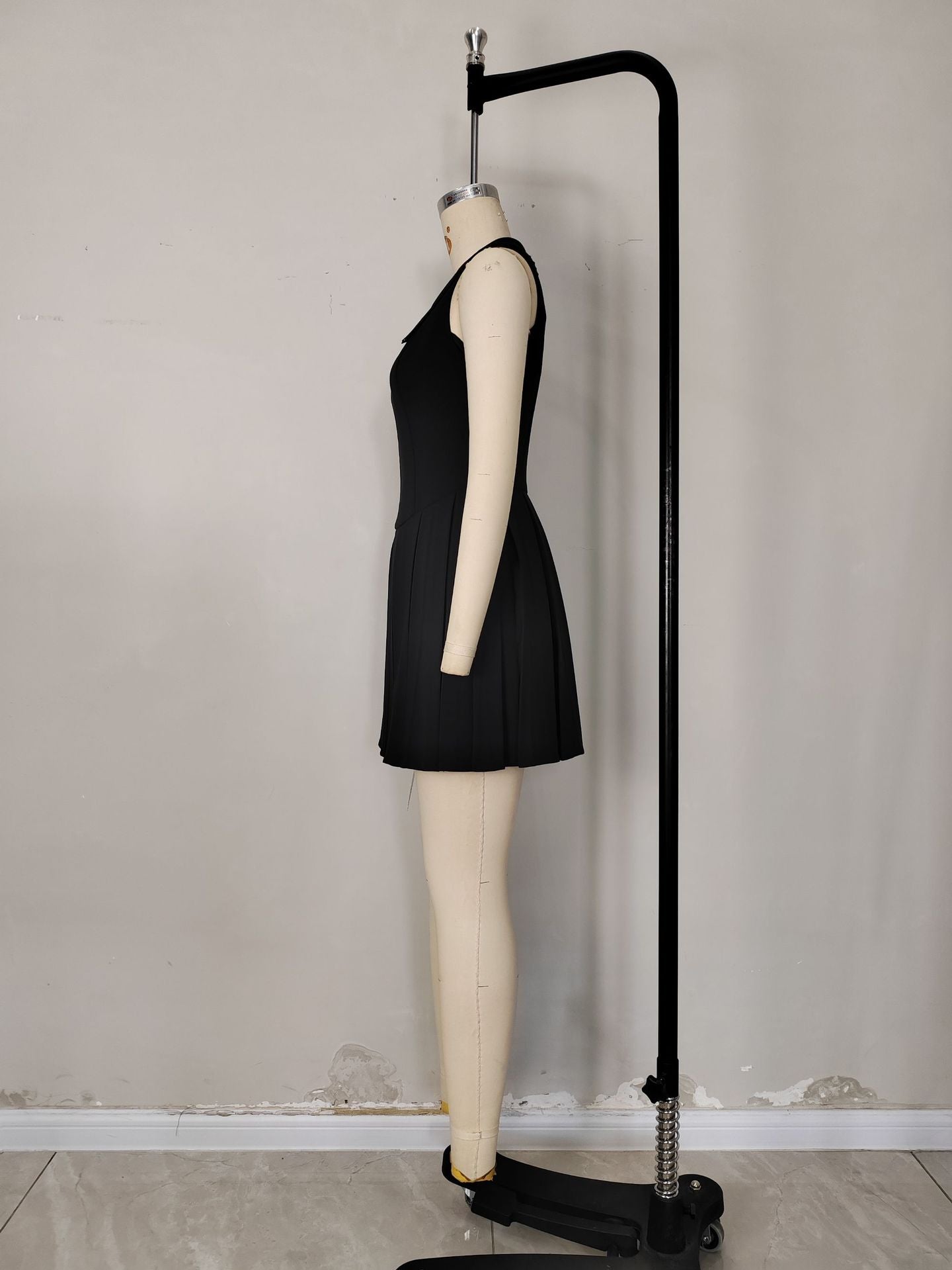 Black V-Neck Mini Dress