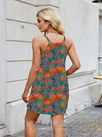 Floral print cami midi dress, sleeveless slip summer dress by Vilmere