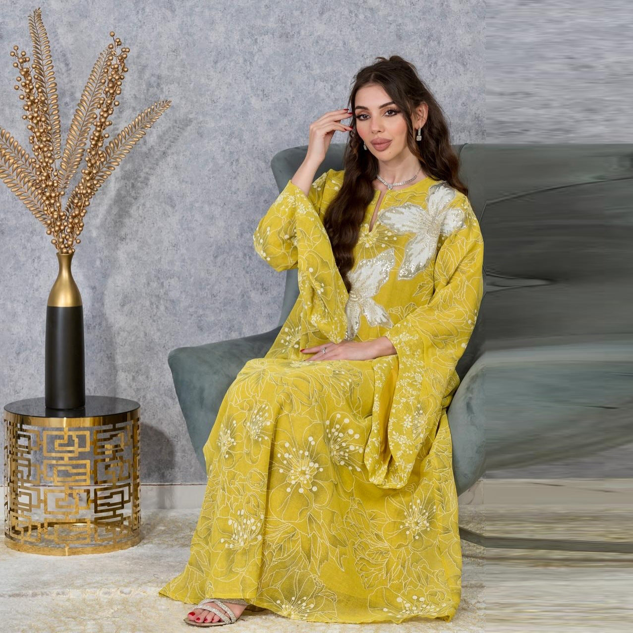 Sequin Hooded Maxi Dress