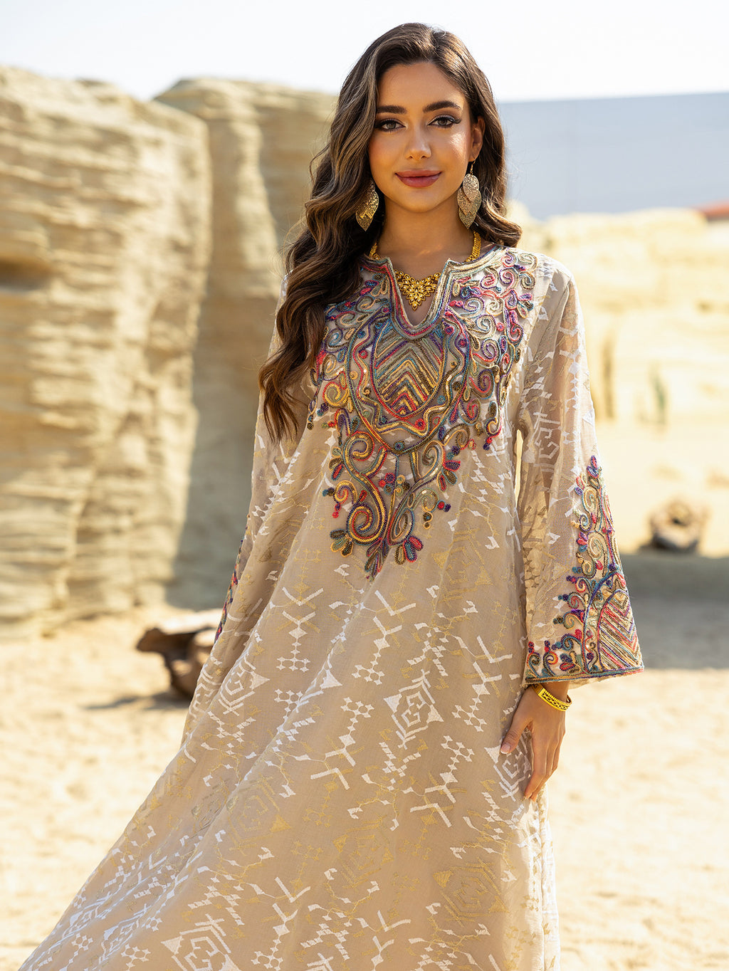 Mesh Patchwork Maxi Dress