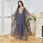 Embroidered Beaded Two-Piece Maxi Dress
