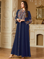 Pearl Embroidered Robe Maxi Dress