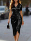 V-Neck Bow Midi Dress
