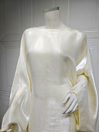 Shiny Satin Belted Maxi Dress