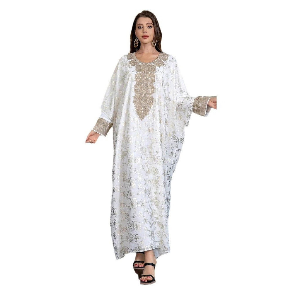 Round-Neck Long-Sleeve Maxi Dress