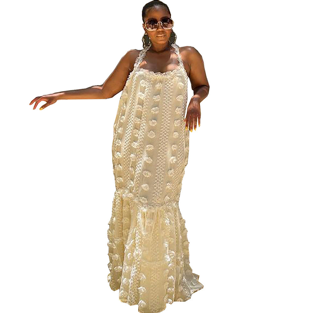 Ivory Strapless Cake Maxi Dress