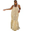Ivory Strapless Cake Maxi Dress